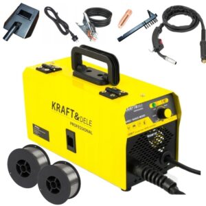 Aparat, invertor de sudura MIG 200A sarma fara gaz + 2 role + accesorii (KD810+2F)