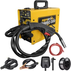 Aparat sudura AgroPro Combo 200, tip invertor, functie MIG-MMA-TIG, amperaj 160A, 220V, electrod 1.6-3.2mm, rola sarma 0.8mm 1Kg, accesorii incluse